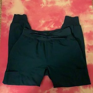 Super cute dark blue/teal Mandala XXS jogger scrub pants